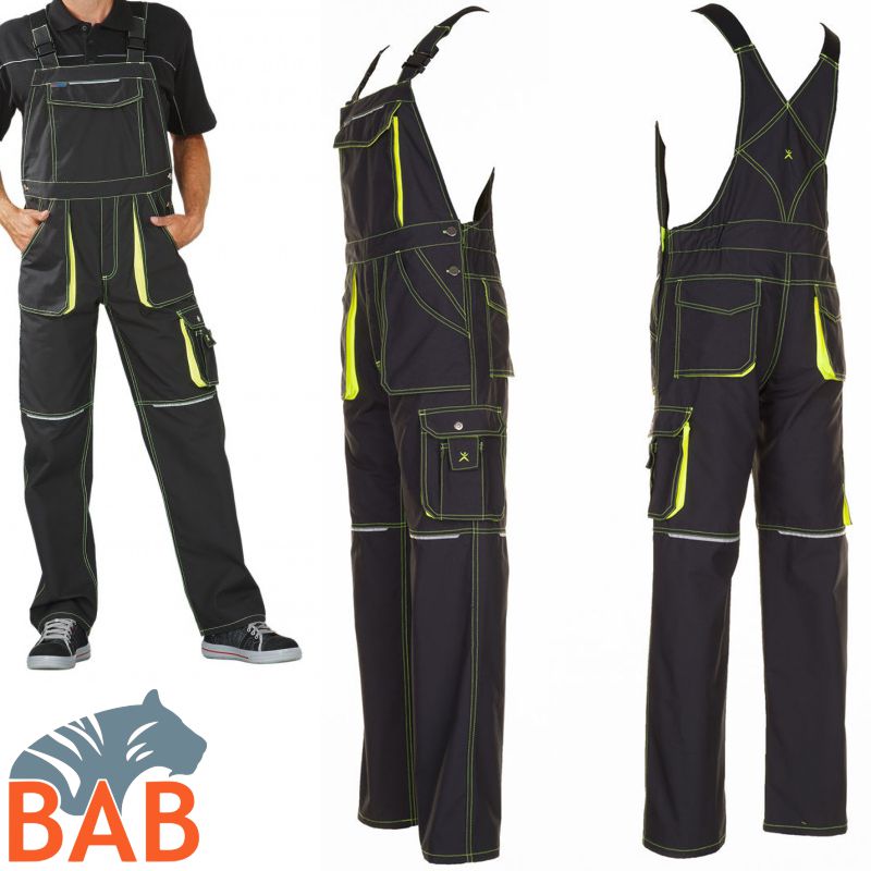 Planam Basalt Neon  Arbeitslatzhose  anthrazit-gelb