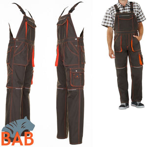 Planam Basalt Neon  Arbeitslatzhose oliv-orange
