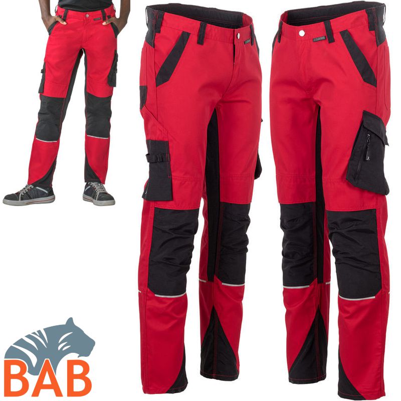 Planam Norit 6407 Arbeitshose Bundhose  rot-schwarz Herrengrösse