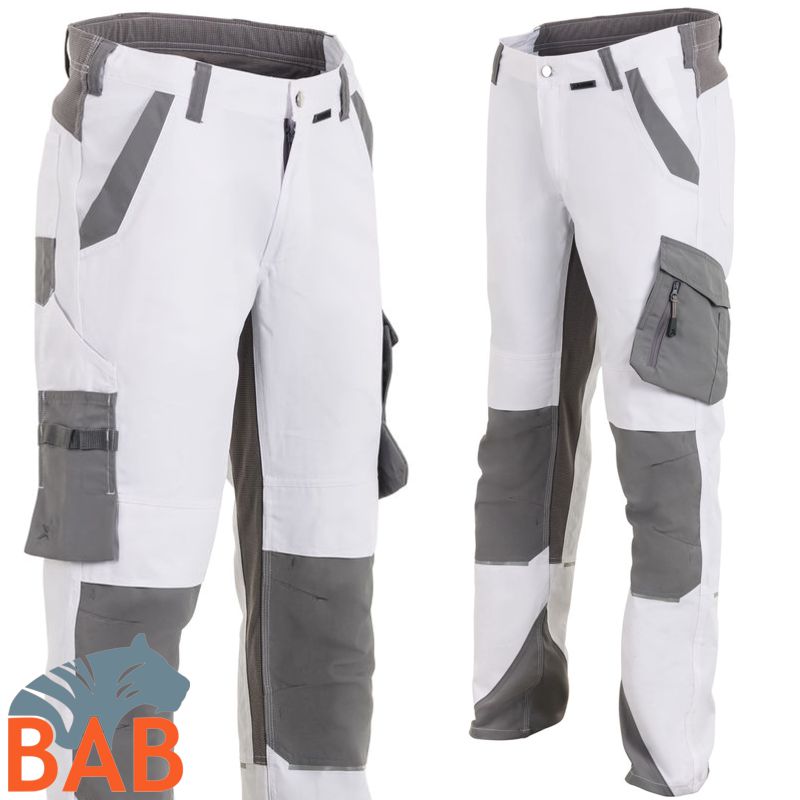 Planam Norit 6408 Arbeitshose Bundhose weiss-zink Herrengrösse