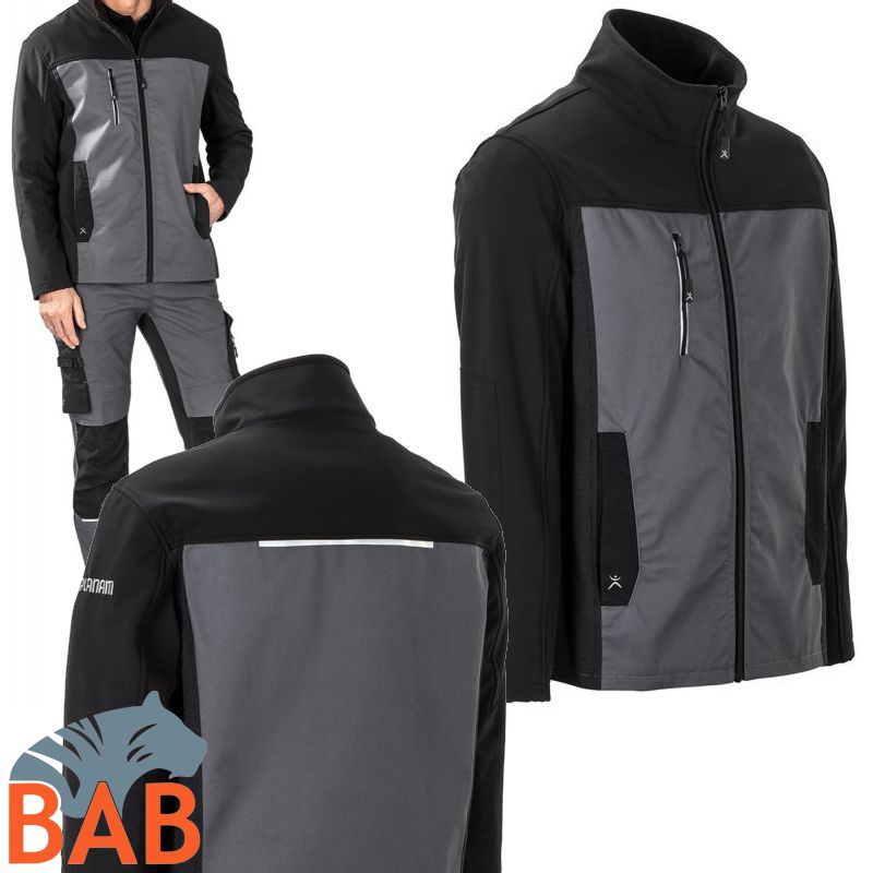 Planam norit 6501 Herrenhybridjacke schiefer-schwarz Herrengrösse