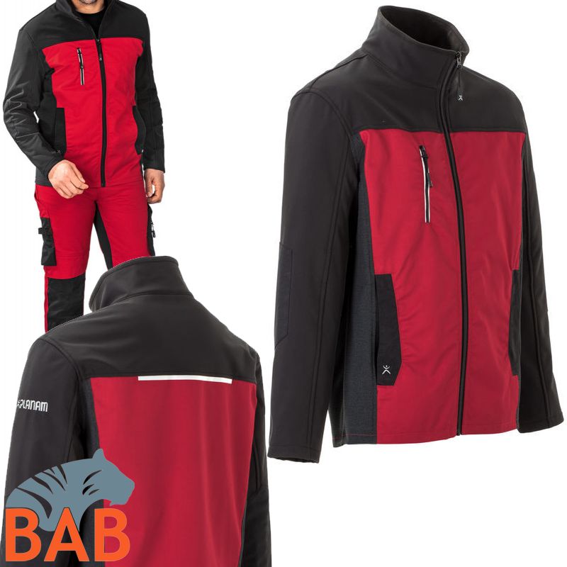 Planam norit 6507 Herrenhybridjacke rot-schwarz Herrengrösse
