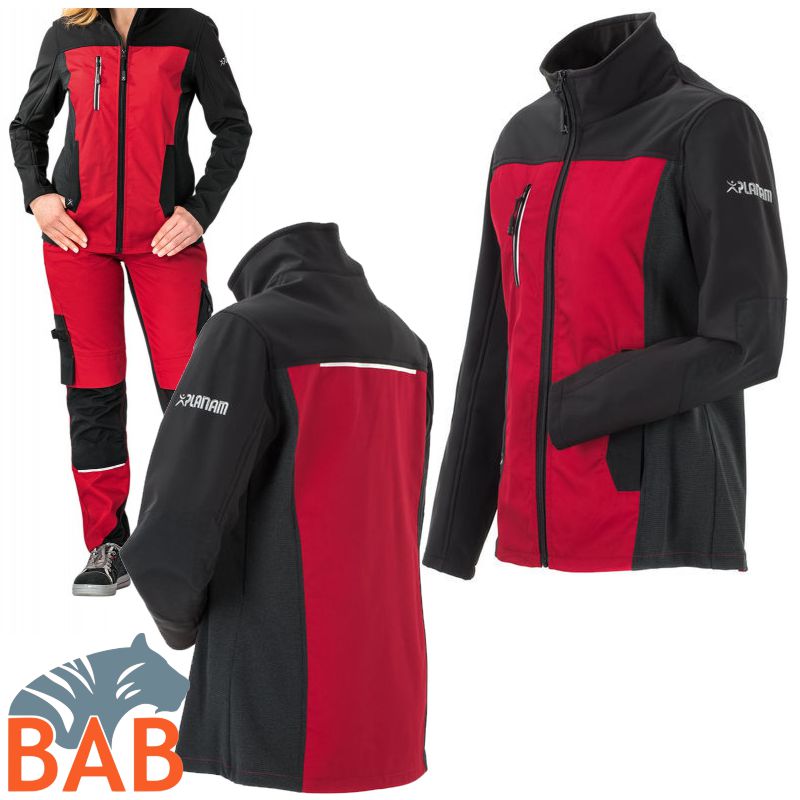 Planam Norit 6517 Hybridjacke rot-schwarz Damengrösse