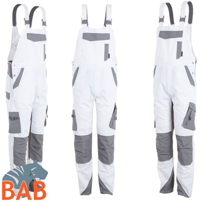 Planam Norit 6528  Latzhose weiss-Herrengrösse