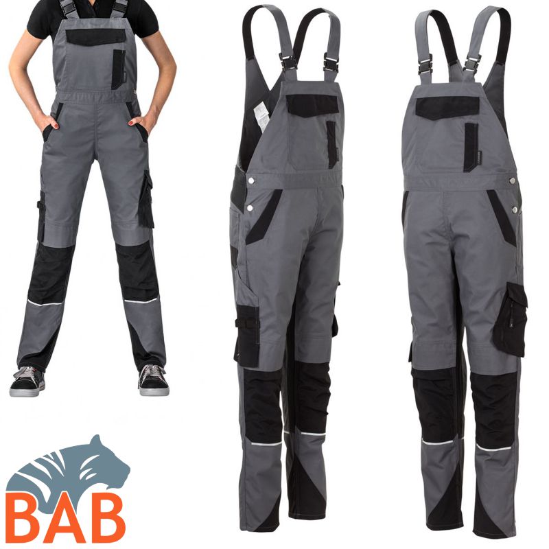 Planam Norit 6531 Latzhose Damen  schiefer-schwarz Damengrösse