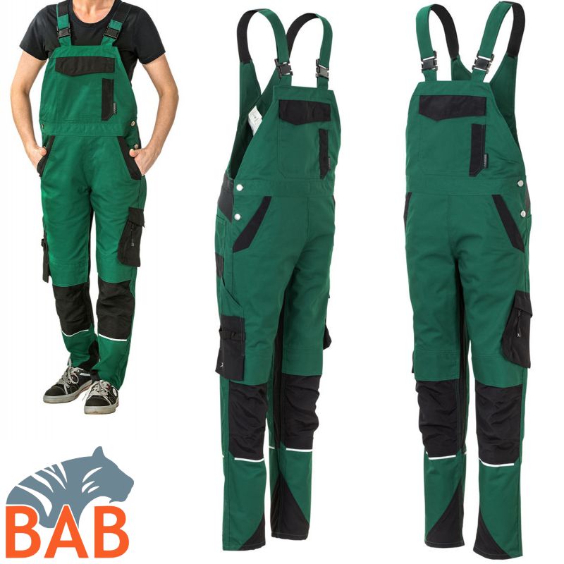 Planam Norit 6534 Latzhose Damen  grün-schwarz Damengrösse
