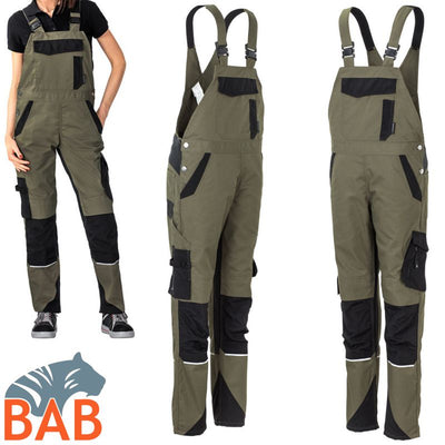 Planam Norit 6535 Latzhose Damen  oliv-schwarz Damengrösse