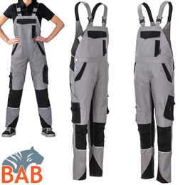 Planam Norit 6536 Latzhose Damen  zink-schwarz Damengrösse