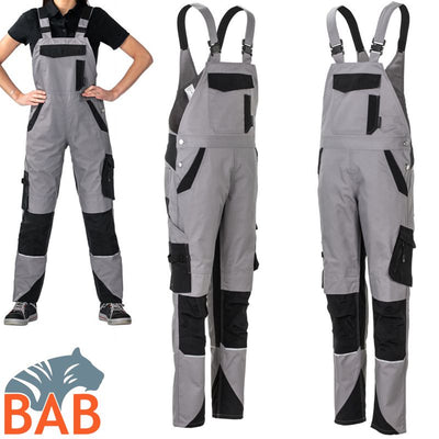 Planam Norit 6536 Latzhose Damen  zink-schwarz Damengrösse
