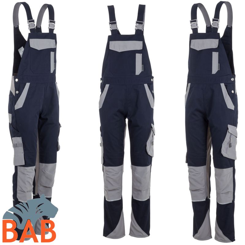 Planam Norit 6539 Latzhose Damen schwarzblau-zink Damengrösse