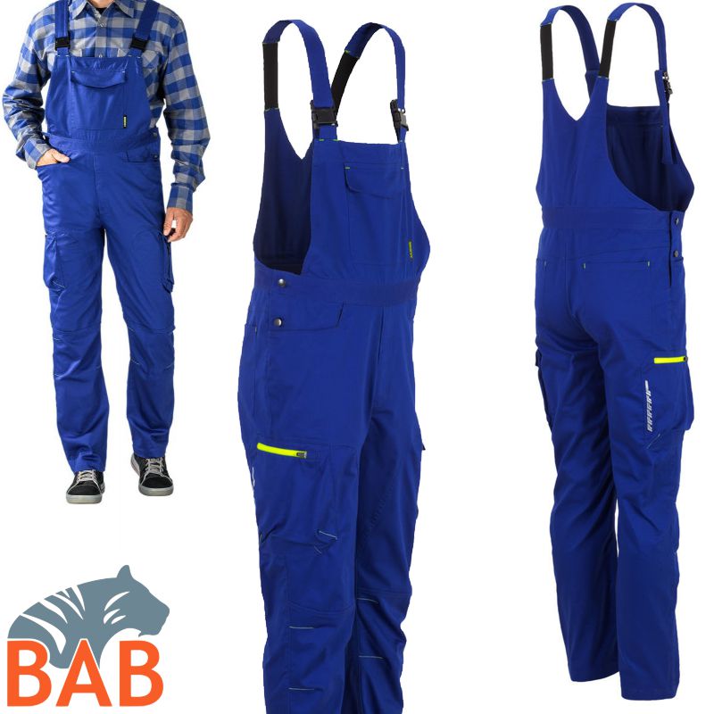 Planam Stretchline 6623 Latzhose zwei-Wege-Stretch-kornblau-Herrengrösse