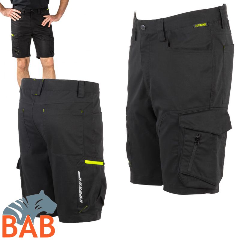 Planam Stretchline 6640 Shorts- zwei-Wege-Stretch-schwarz-unisex