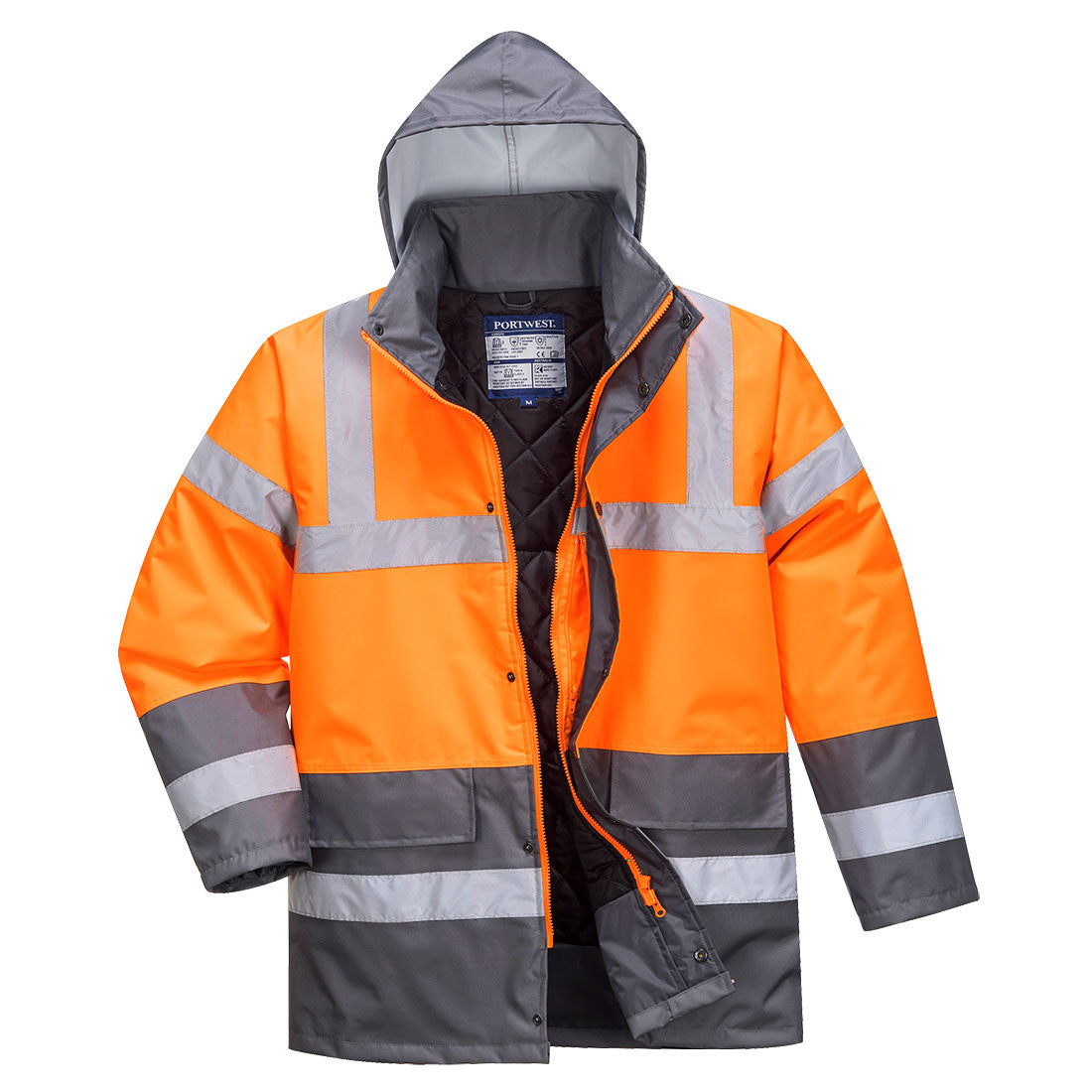 PW-S467 Warnschutz Kontrast Winter Verkehrsjacke orange/grau